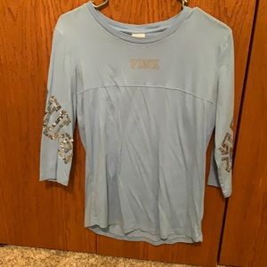 Victoria Secret Pink light blue shirt